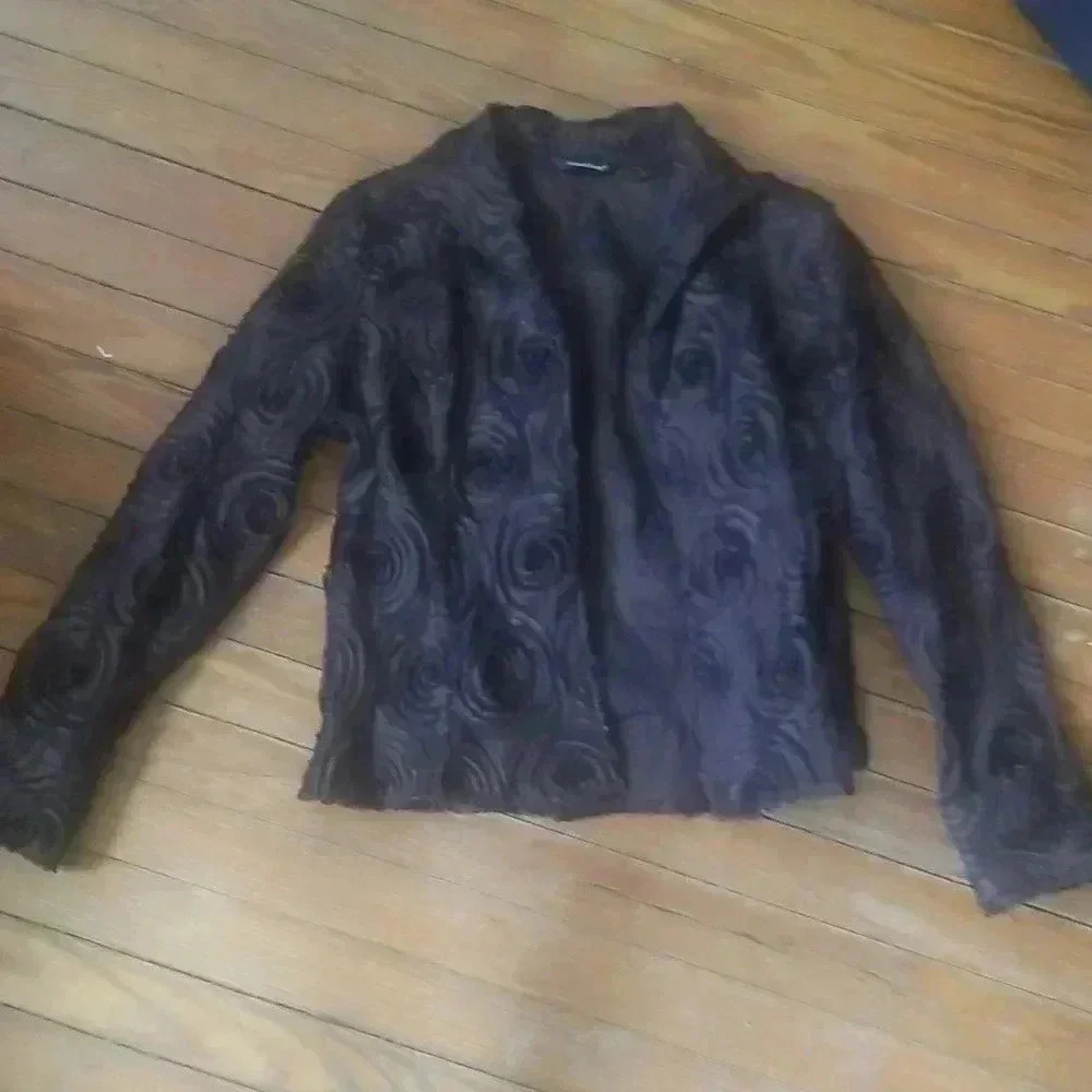 Samuel Dong Brown Rosette Jacket - image 1